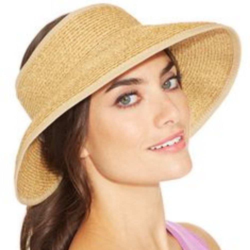 Nine West Tan Roll Up Sun Visor Hat